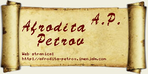 Afrodita Petrov vizit kartica